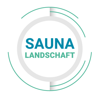 Icon Sauna-Landschaft Icon für Saunalandschaft – Kreisgrafik mit dem Schriftzug „Sauna Landschaft“, stilisiert in moderner Darstellung.