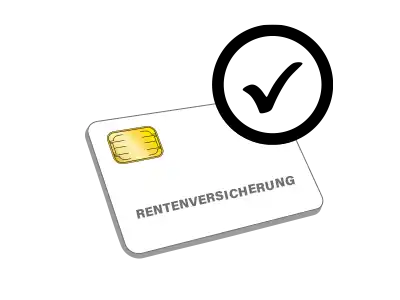Icon Rentenversicherung Icon einer Rentenversicherungskarte mit Häkchen